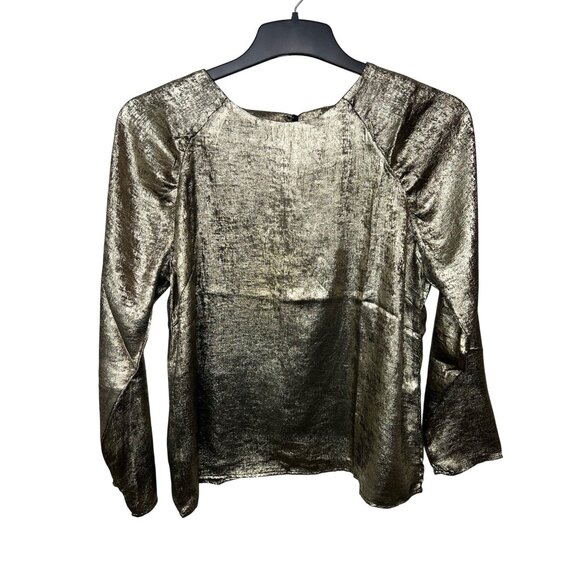 Hazel Metallic Long Sleeve Blouse M - Picture 10 of 15
